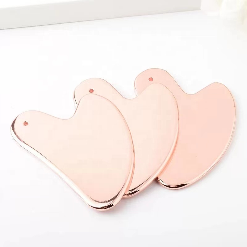 Custom Logo rose gold massage tools iastm silver Metal body Gua Sha board sculptor Facial Massager Metal Stainless Steel Guasha