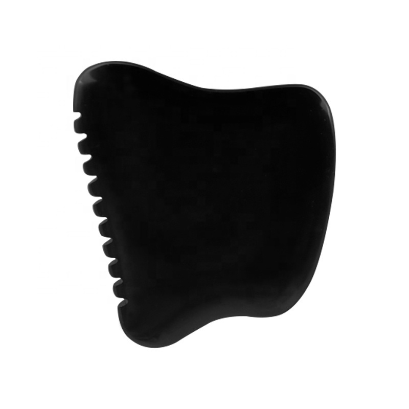 Natural Large Body Gua Sha Massage Tool Gemstone Black Bian Stone Guasha Facial Massager Oem Custom Logo Bian Stone Gua Sha