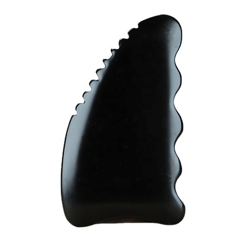 Natural Large Body Gua Sha Massage Tool Gemstone Black Bian Stone Guasha Facial Massager Oem Custom Logo Bian Stone Gua Sha