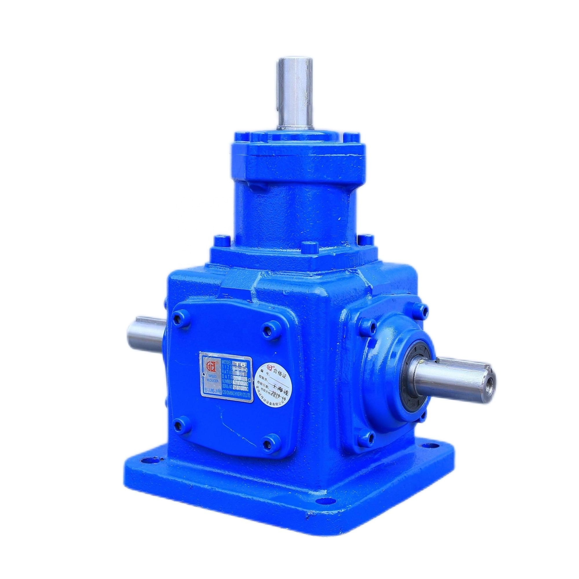 T series Speed Reduction Ratio 1:1 1.5:1 2:1 3:1 4:1 5:1 Right Angle Spiral Bevel Gearbox ,T series Sprial Bevel Gear Converter