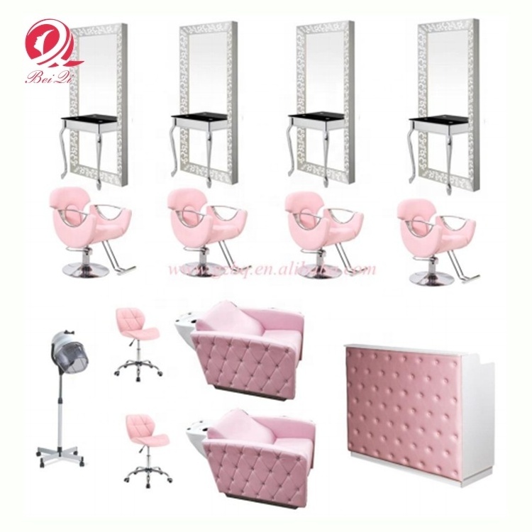 High quality wholesale salon equipment sets styling pink cheap barber chair for sale