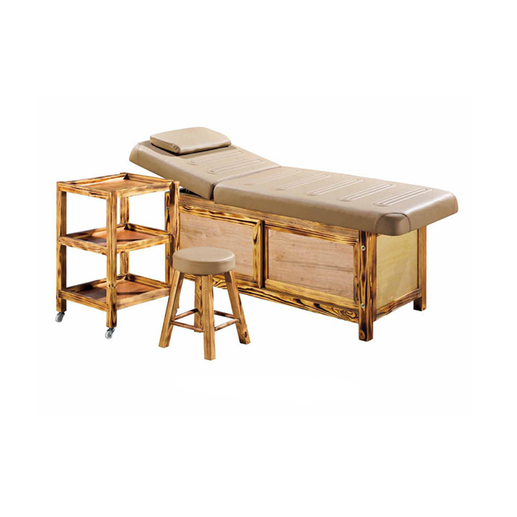 Beauty hair furniture stone massage bed spa roller used massage table with storage wooden for sale