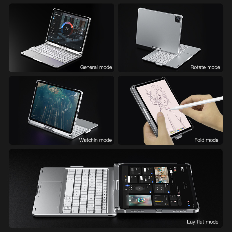 iFacomall Wholesale New Trends 360 Degree Rotation Keyboard Case For iPad with Touch Wireless Keyboard Case