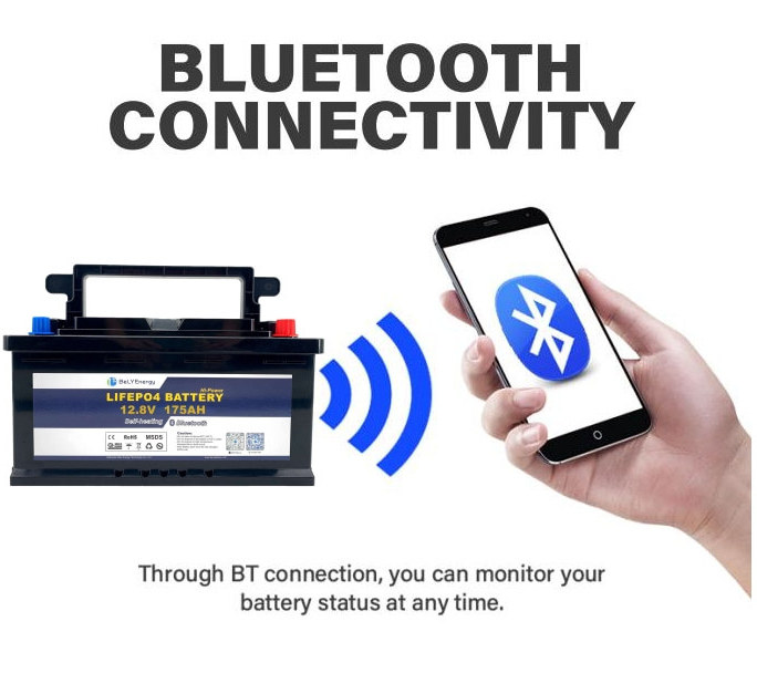 RV Caravan Motorhome battery 12V 175AH  battery with bluetooth and self-heating