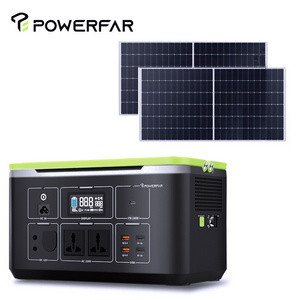 POWERFAR Solar Generator Kit with Panel 150W MPPT Charge 700watt Lithium Battery Portable Power Station