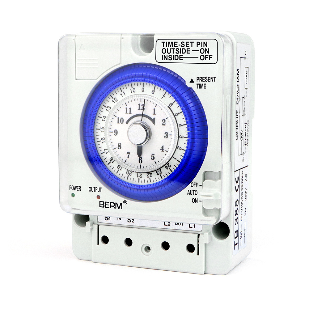 24 hour timer switch can be changed into mechanical time control switch daily with battery TB388