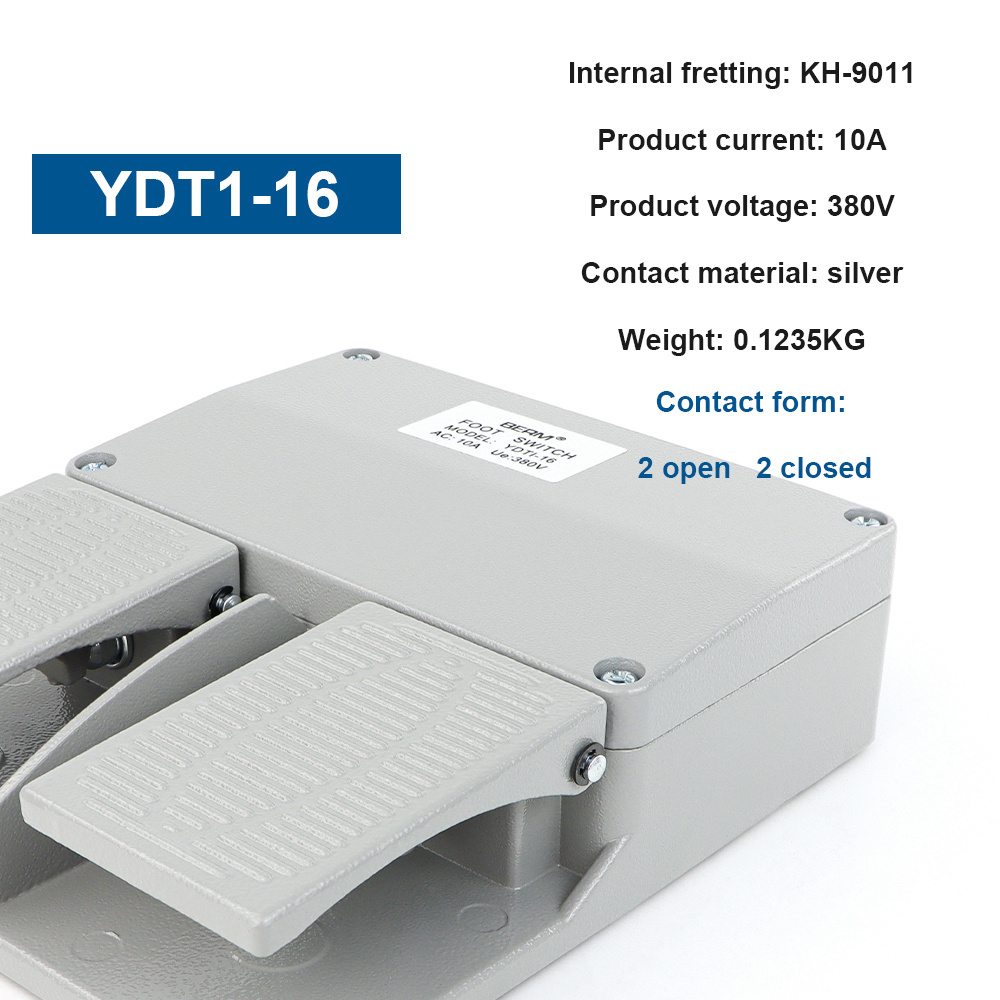 YDT1-16 Pedal Foot switch Foot step type 10A 250V Press foot switch controller