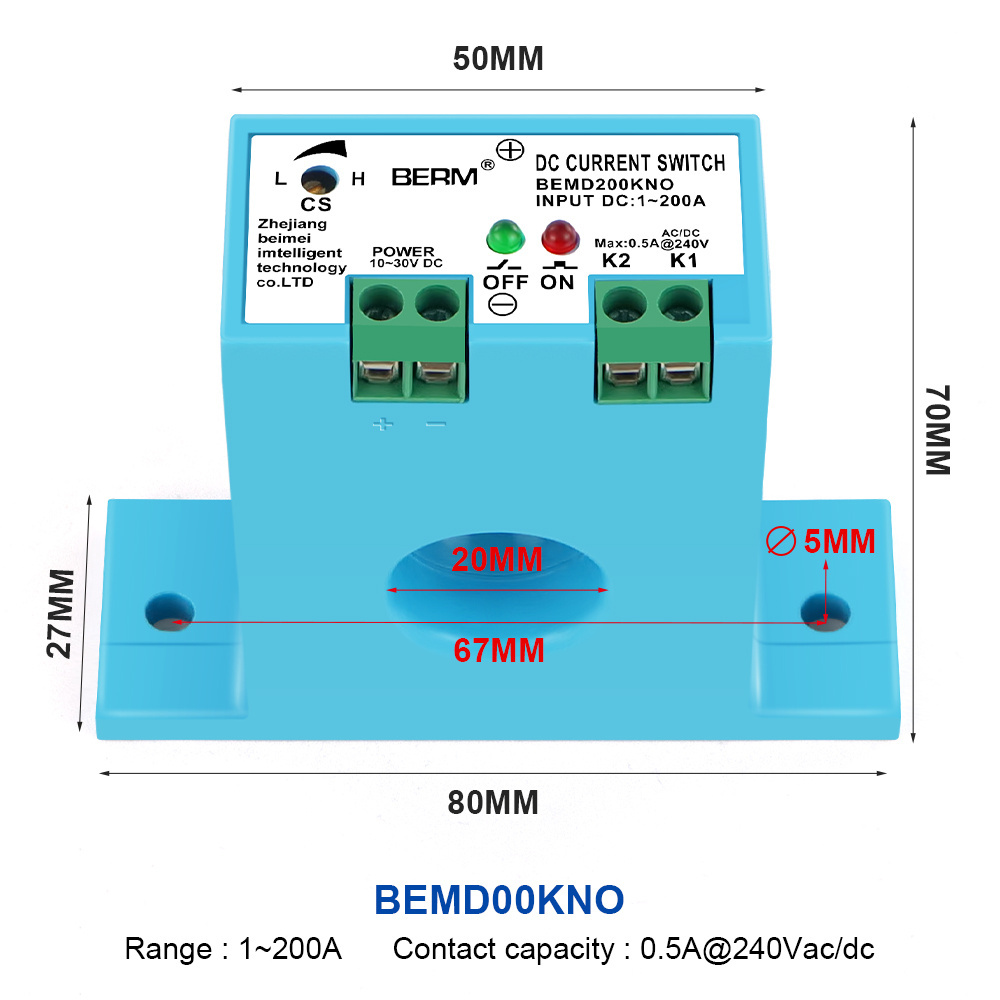 Dc linkage device overload protection current relay 1-200A current transformer current induction switch