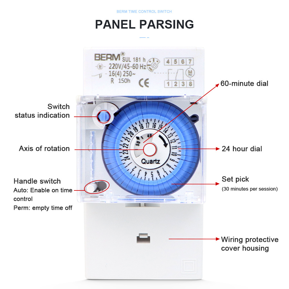 Programmable automatic mechanical switch timer quartz timing switch for street lamp SUL181h