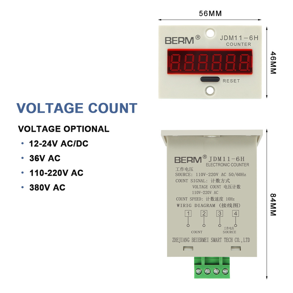 High precision electronic counter 6 digit counter JDM11-6H with power off memory sensor count digital counter