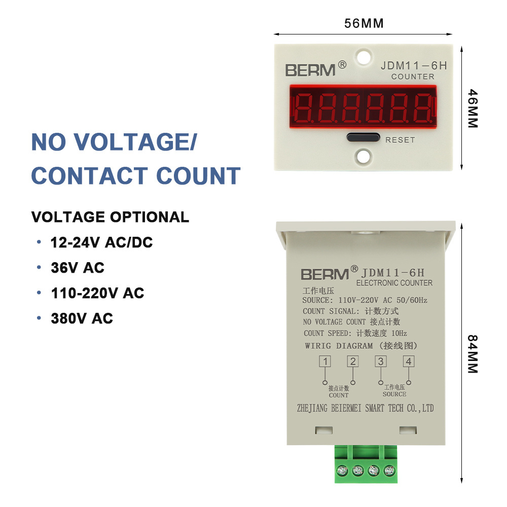 High precision electronic counter 6 digit counter JDM11-6H with power off memory sensor count digital counter