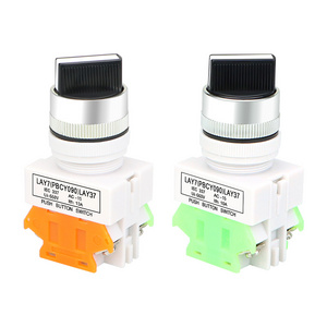 LAY37 Knob switch button 2 /3 speed self-locking power start switch LAY37 Y090 22MM  push button switch