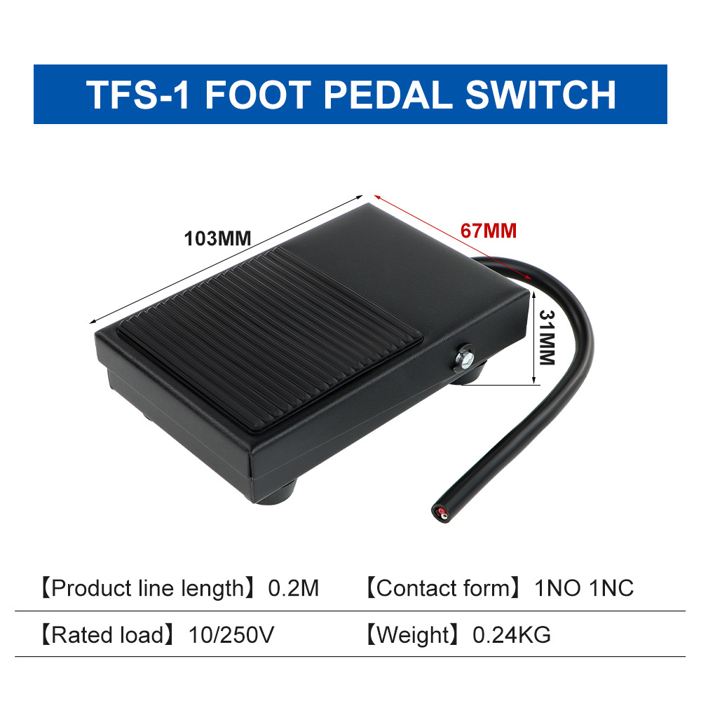 TFS-1 Iron cover foot pedal switch Self-resetting power switch NO NC non-slip bottom foot control switch