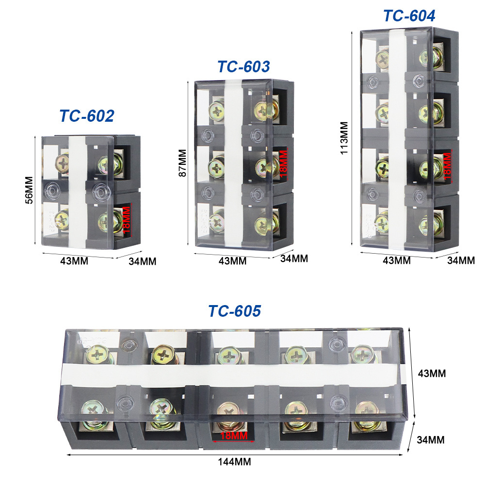 Copper terminal block TC 4003 High-current cable fixing Connector 600A Connects to high-power Screw terminal TC terminal block