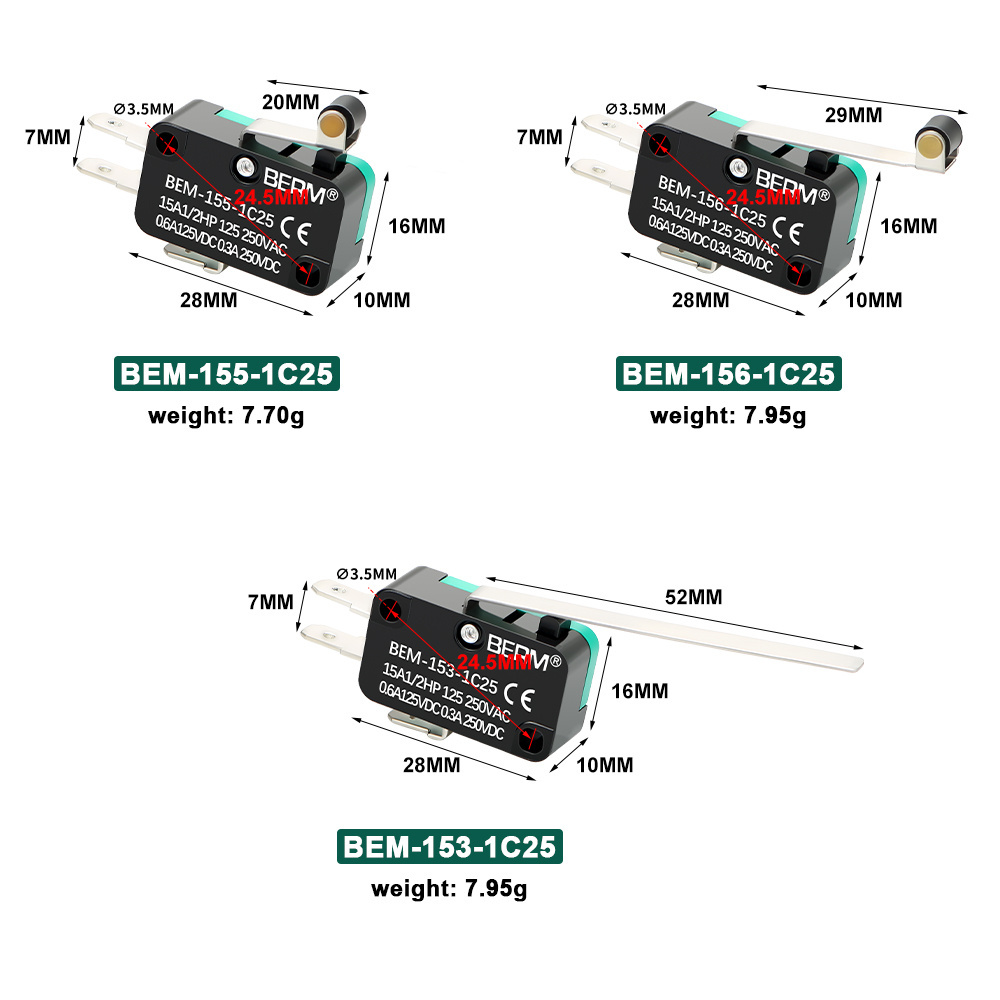 Microswitch V-15/151/152/153/154/155/156 Mini Switch Button Micro Switches