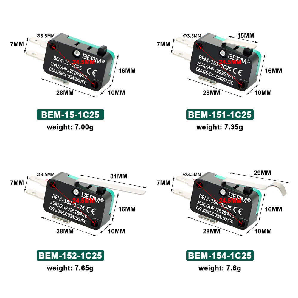 Microswitch V-15/151/152/153/154/155/156 Mini Switch Button Micro Switches