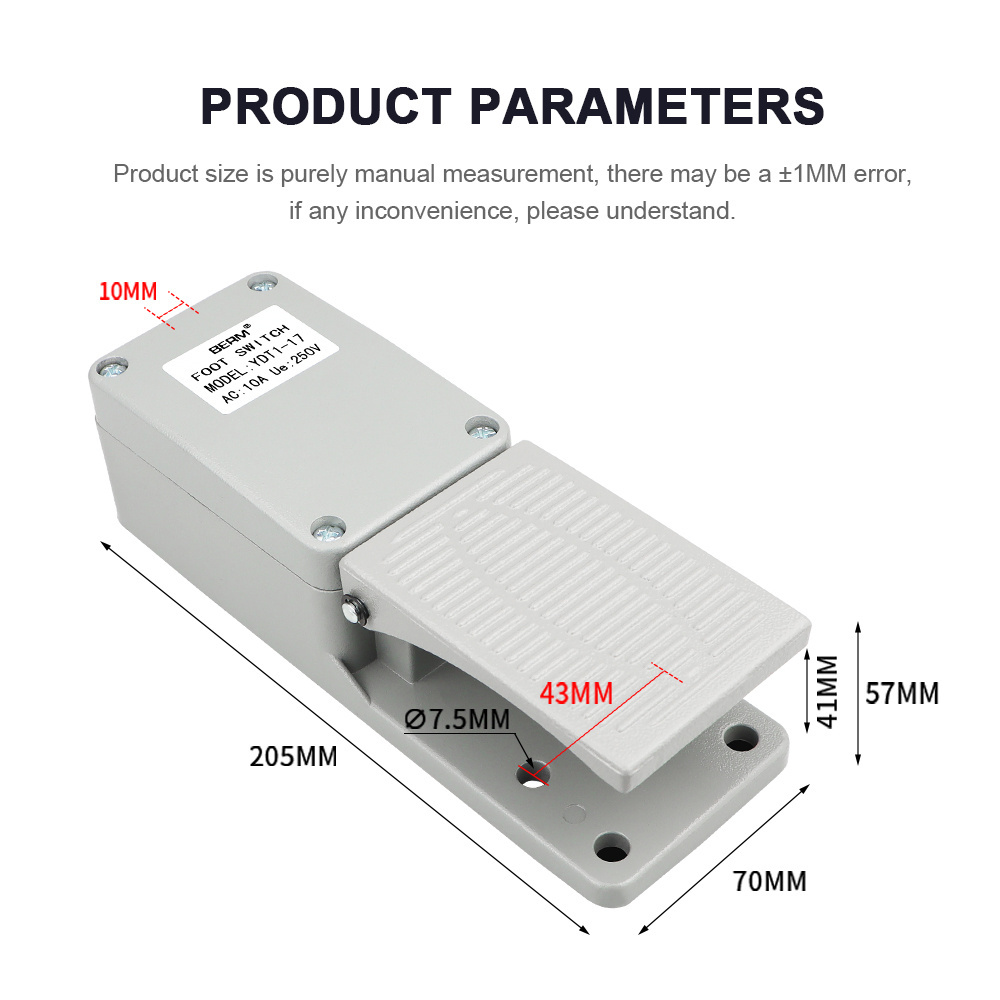YDT1-17 Pedal Foot switch Machine tool accessories power start foot control switch