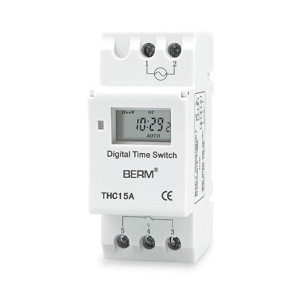 BERM THC15A factory price weekly or daily digital programmable timer switch 220V 25A current microcomputer time control switch