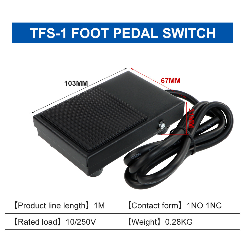 TFS-1 Iron cover foot pedal switch Self-resetting power switch NO NC non-slip bottom foot control switch