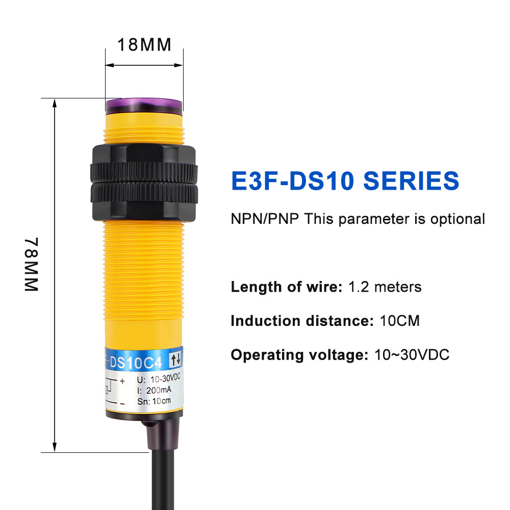 Infrared induction photoelectric switch E3f-DS30C4 three wire NPN Normally open diffuse reflection sensor