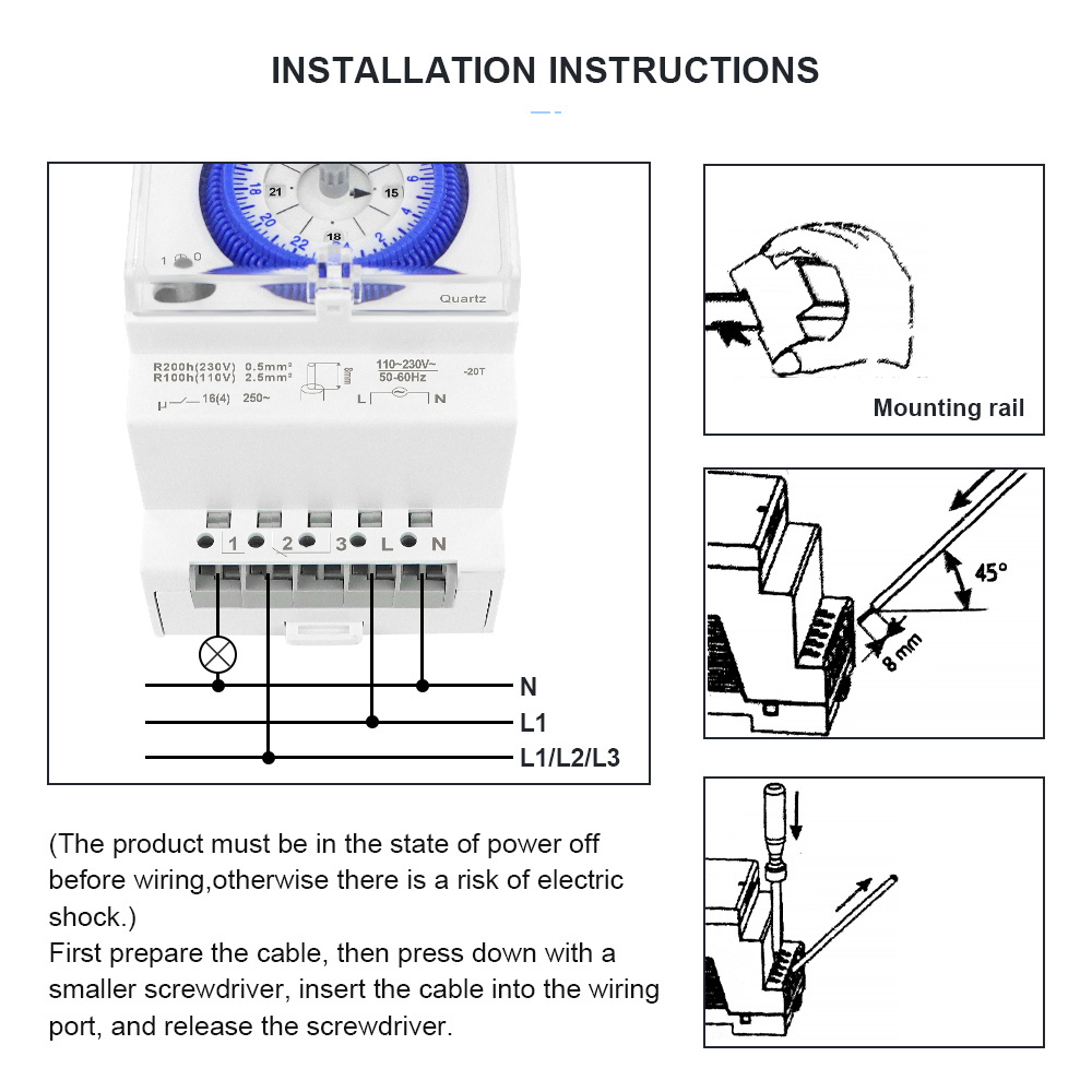 SUL 181d Mechanical timer used for street lighting 220V clock timer switch 24 hours time switch