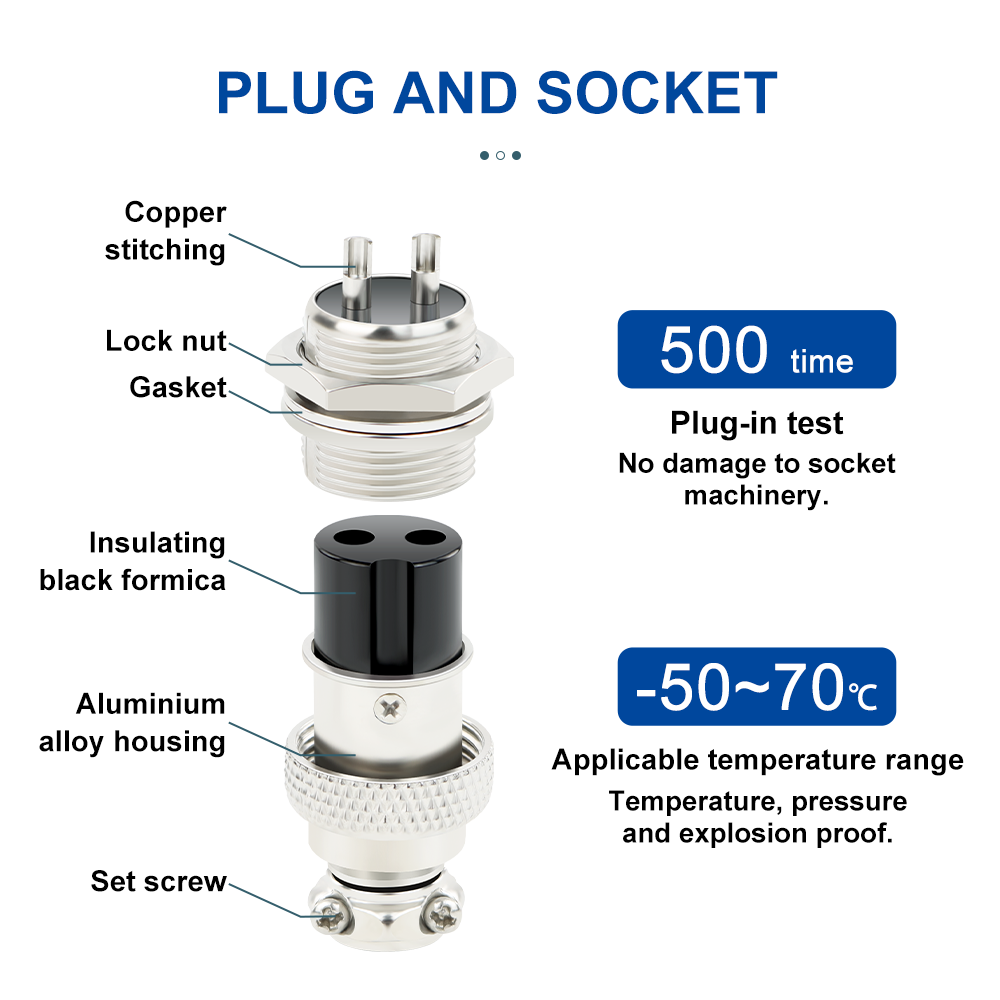 Various specifications GX12 GX16 Metal aviation plug Male plug Female socket Metal Aviation connector