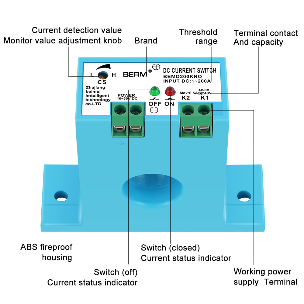 Dc linkage device overload protection current relay 1-200A current transformer current induction switch