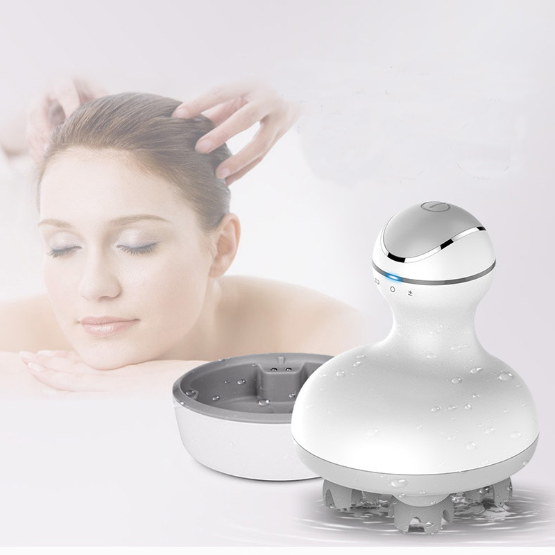 Electric Head Scalp Massager Waterproof Head Massager Rechargeable Head Scratcher for Stress Relax & Hair Growth