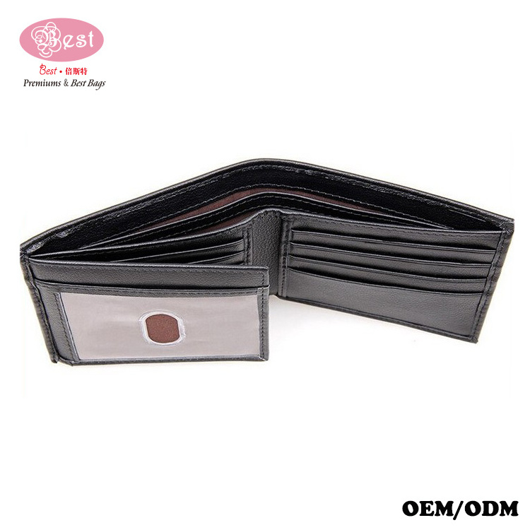 Full Grain Leather RFID Anti-theft Alarm Greenback Currency Wallet with C/C slots and ID Windows