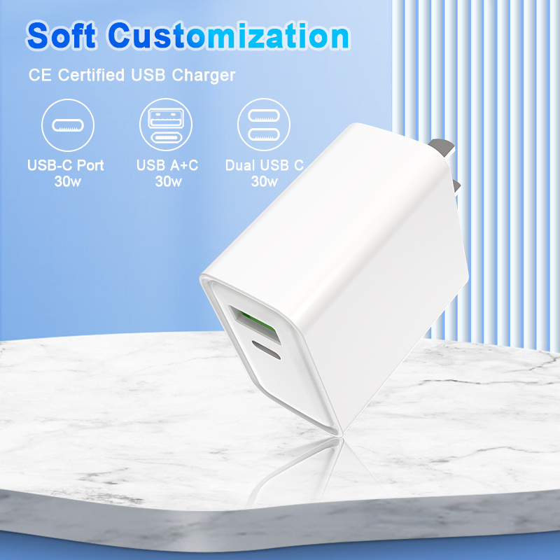 Schitec OEM ODM 30W Charger high speed fast charging usb charger c port US plug USB Charger for i Series phone android phone