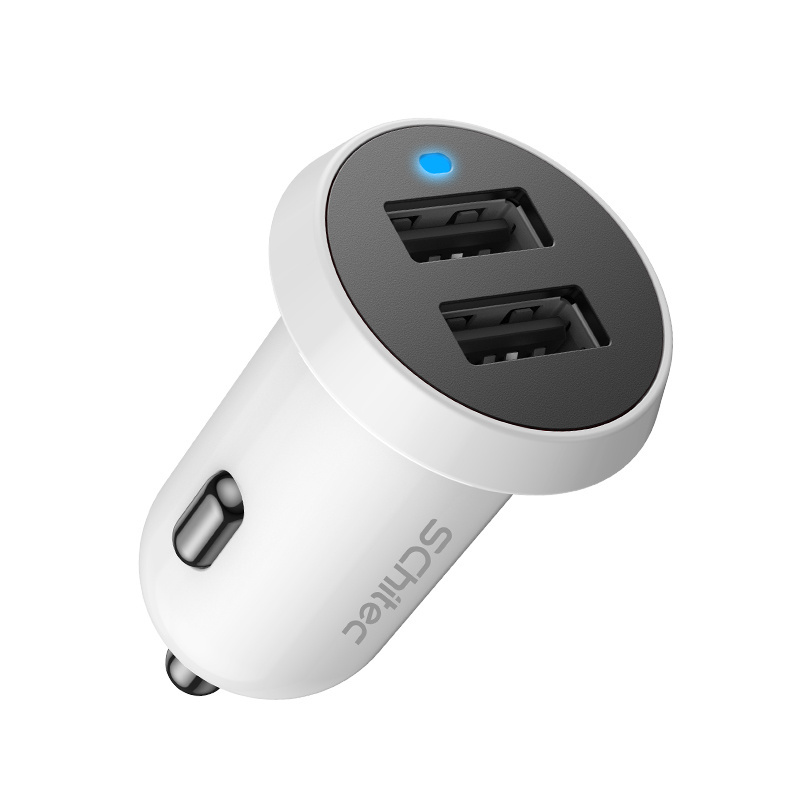 Quick Mini Fast Portable Dual USB Car Charger adapter with led light charger for phone