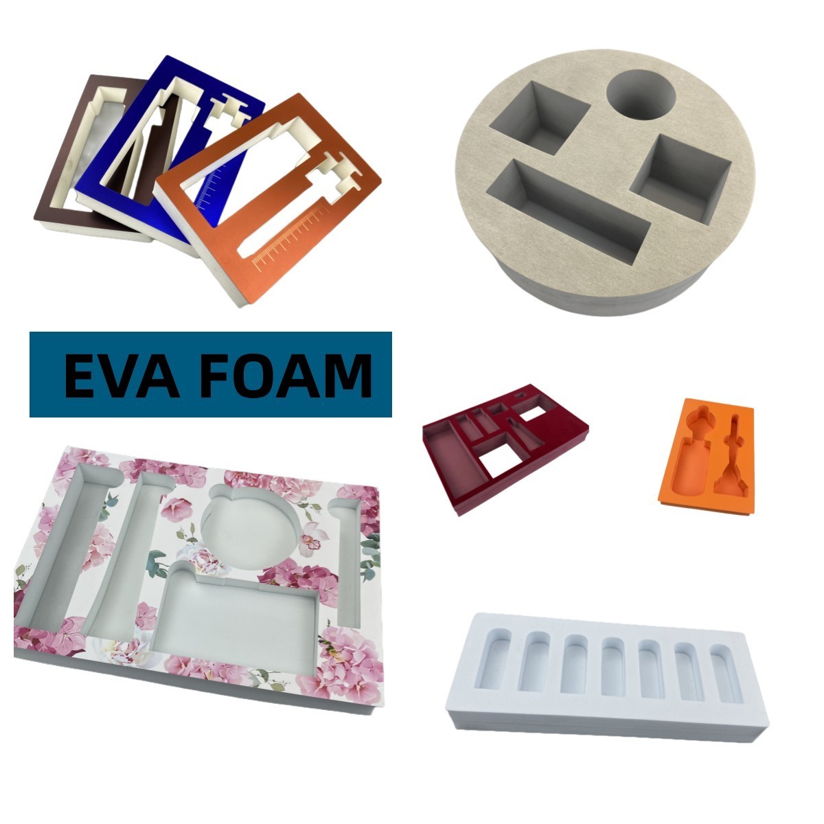 Eco-friendly Die Cut Holes EVA Foam Insert Packaging Custom Cuttable Foam