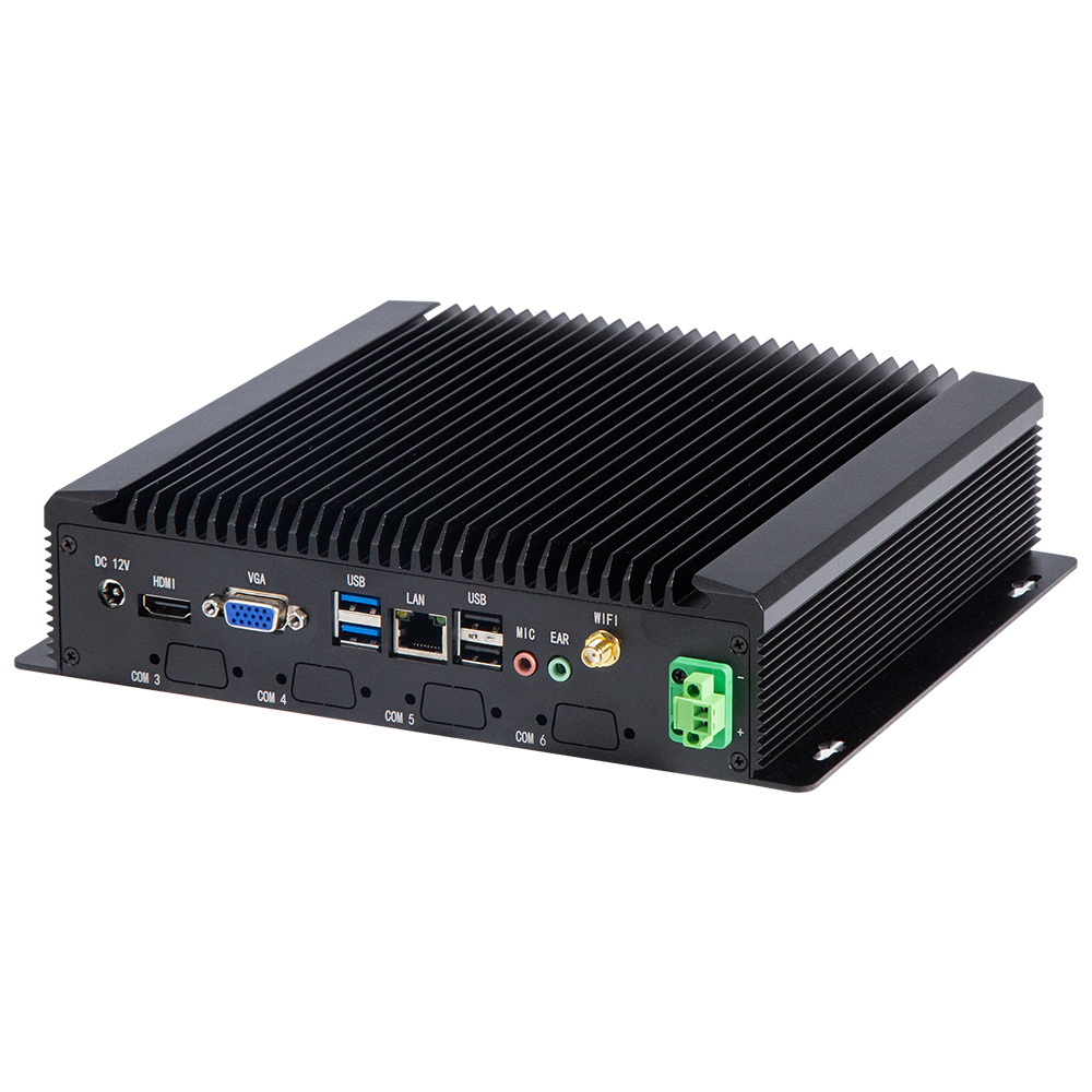 ram 512gb ssd with dual lan 6com industrial pc usb window linux fanless pc with wifi