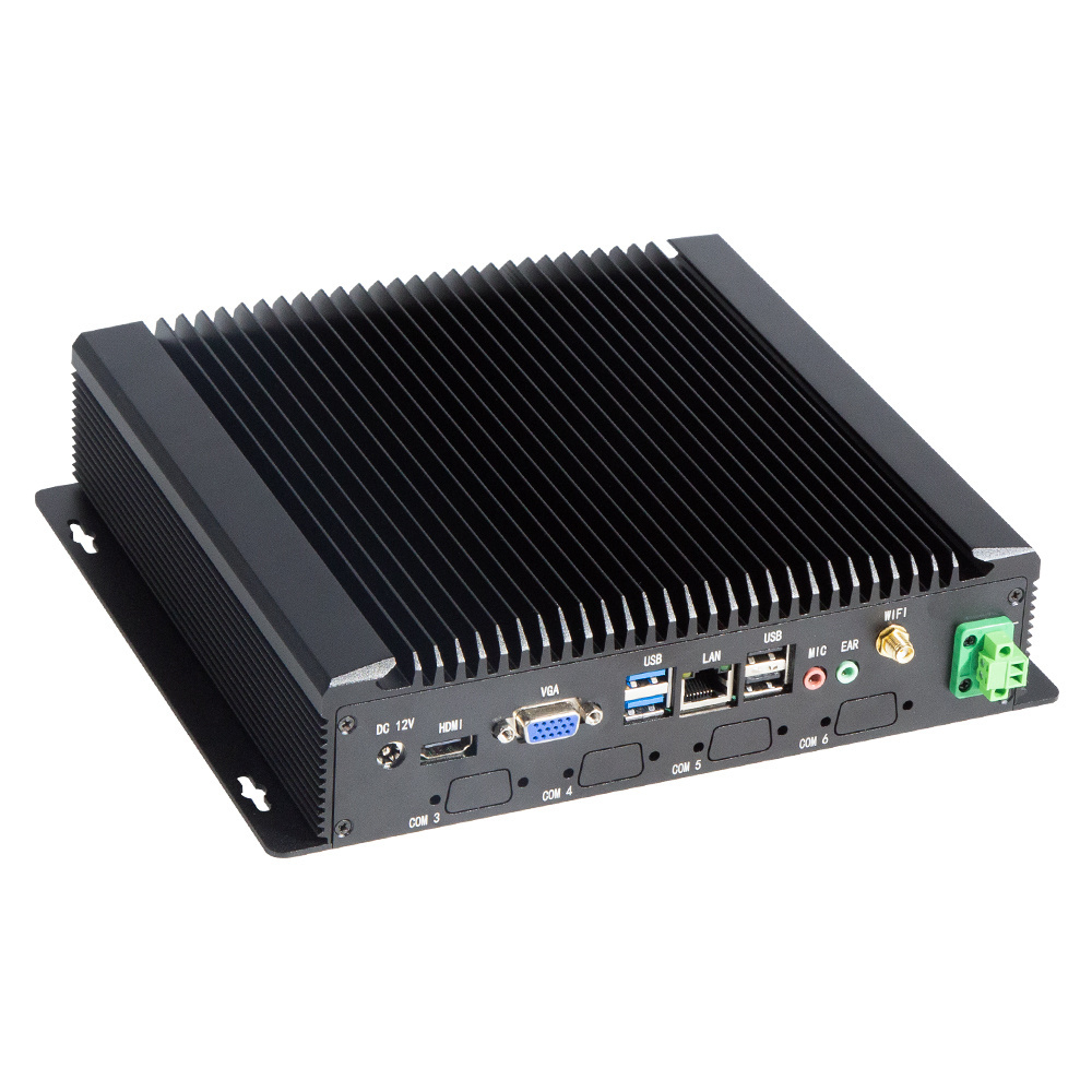 ram 512gb ssd with dual lan 6com industrial pc usb window linux fanless pc with wifi