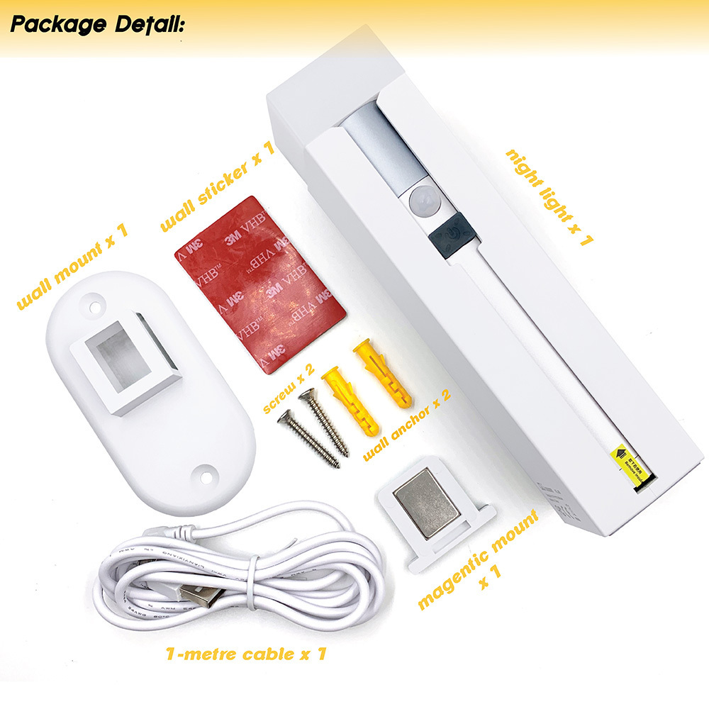 3 in 1 Rechargeable Motion Auto Sensing Nightlight Multifunction Flashlight