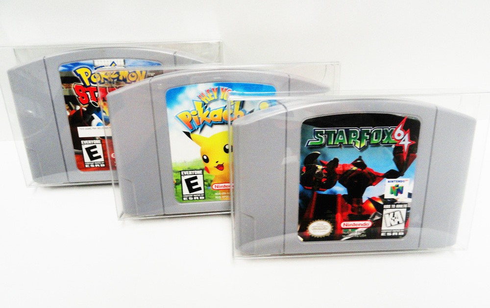 Clear Transparent Carts Box Case For Nintendo N64 Cartridge CIB protector