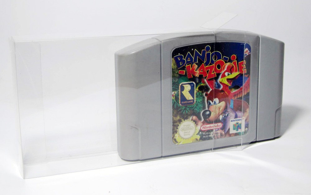 Clear Transparent Carts Box Case For Nintendo N64 Cartridge CIB protector