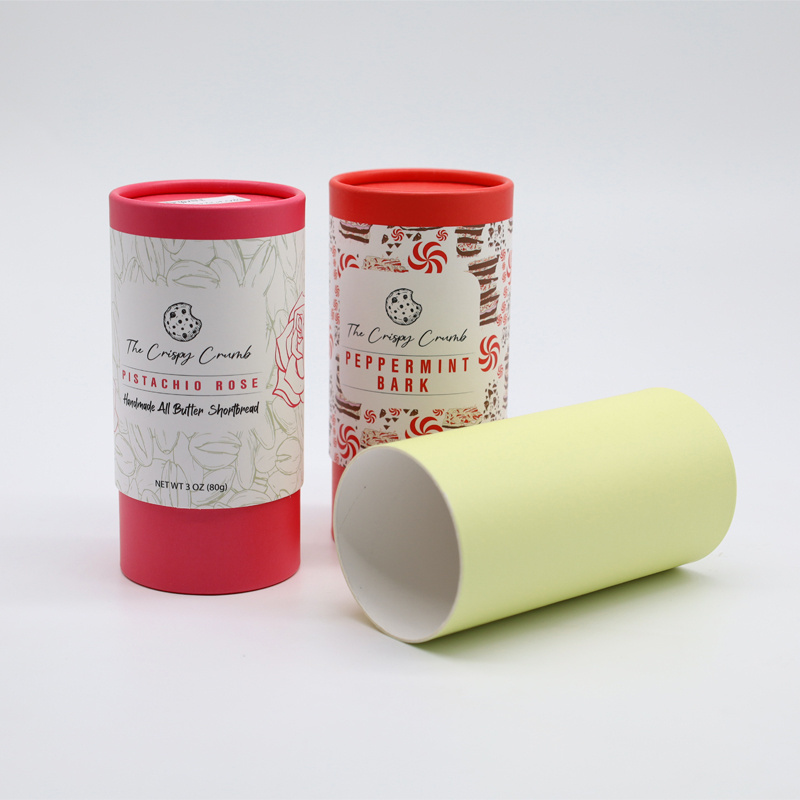 Custom Recycled Tea Packaging With Metal Lid Biodegradable Kraft Cardboard Tube Loose Leaf Tea Can Cylinder Paper Packaging