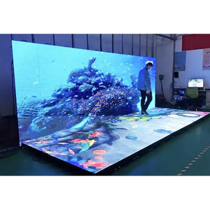 Full color floor LED electronic advertising screen background outdoor digital strip stage curved tile display screen