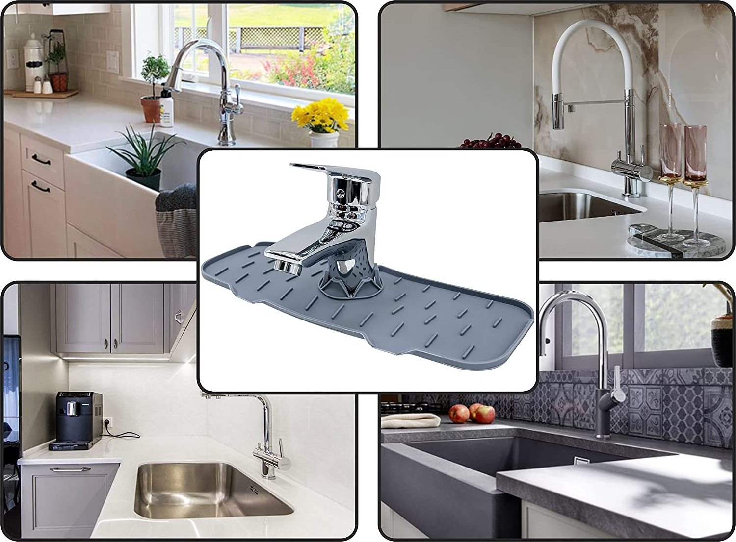 Waterproof Drying Silicone Sink Splash Guard Mat Silicone Sink Faucet Draining Mat For Kitchen