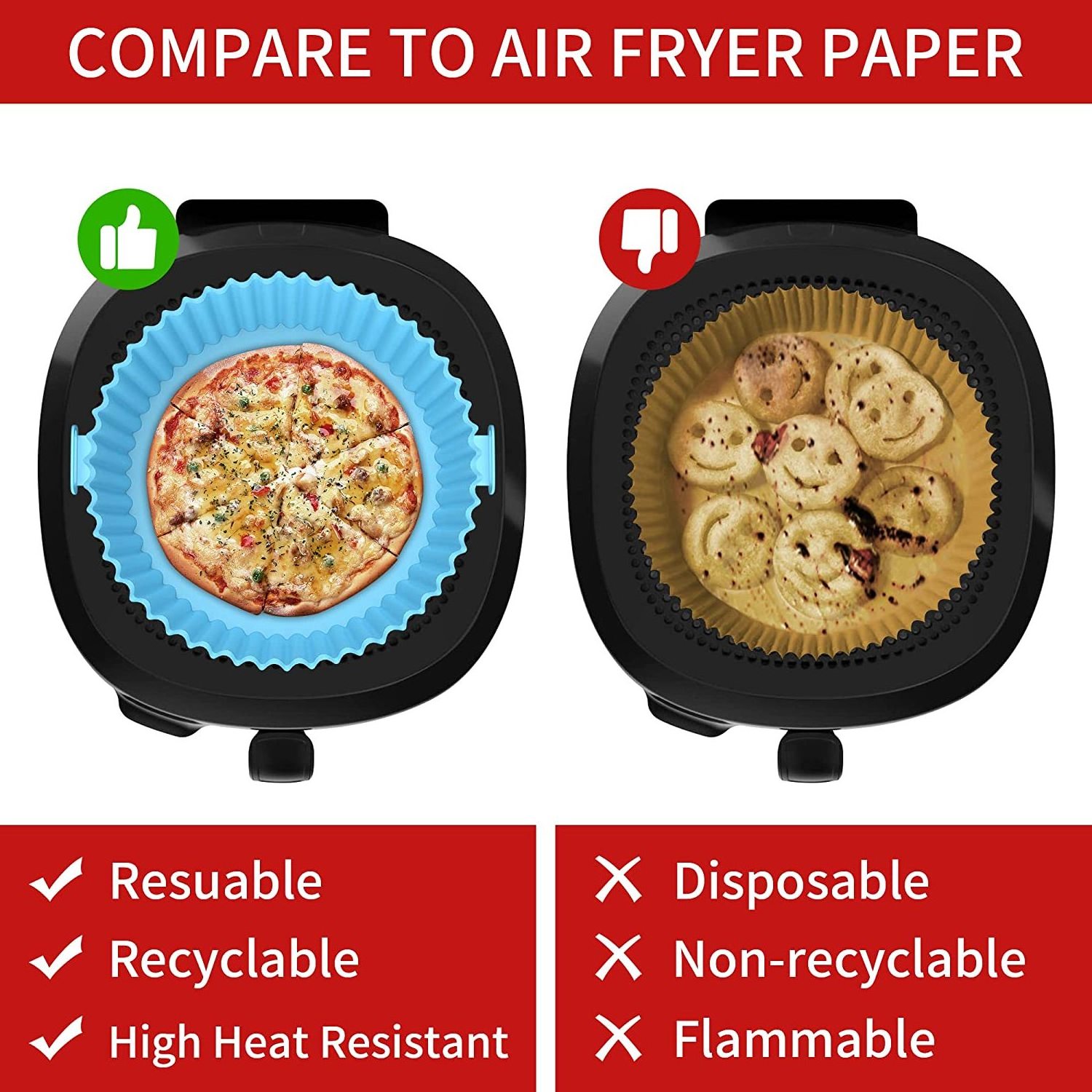 Top Selling Reusable Pot Air Fryer Baskets Silicone Liners Silicone Air Fryer Liner