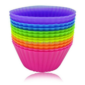 Wholesale BPA Free Silicone Cake Baking Molds Heat Resistant Muffin Cups Food Grade Reusable Silicone Cupcake Liners