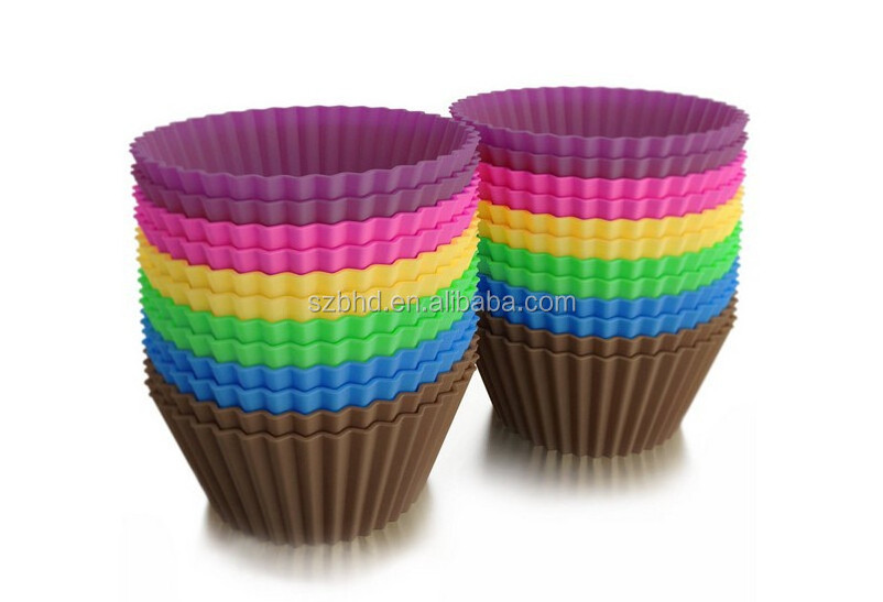 Wholesale BPA Free Silicone Cake Baking Molds Heat Resistant Muffin Cups Food Grade Reusable Silicone Cupcake Liners