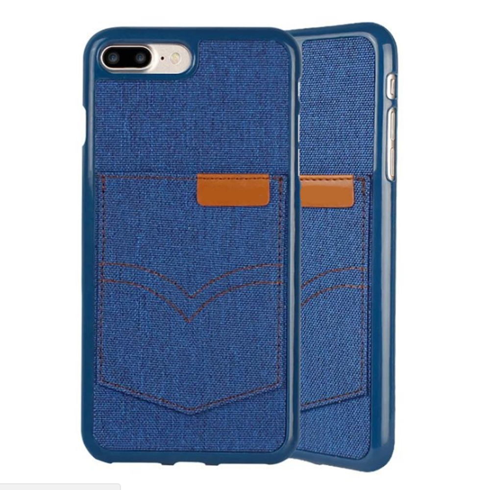 Pocket Denim Jeans Pattern PU Leather Phone Bag Card Slot Cover Case For iPhone 7 7plus