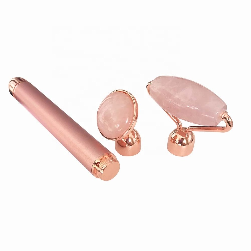 Cosmetic beauty tool T-shaped beauty bar 24k golden vibrating facial massager