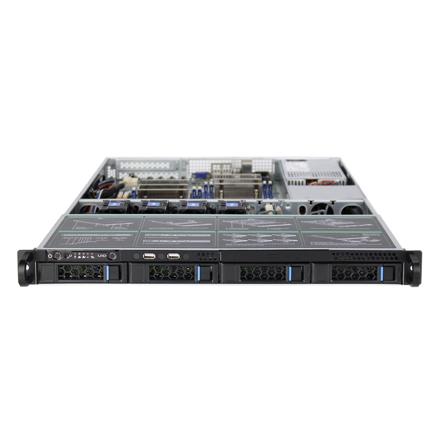 China OEM ODM Custom 1u 4 bays hot swap rack server  MiniSAS /SATA chassis