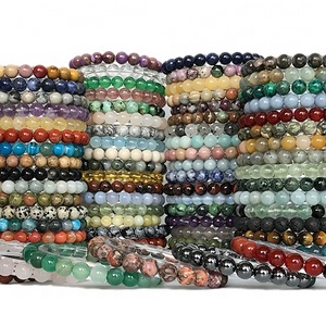 Healing Stone Bracelets Gemstone Beaded Bracelets Wholesale Round Beaded Crystal Bracelets