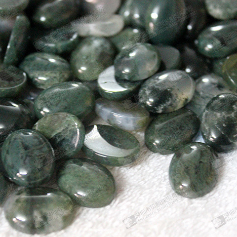 Moss agate loose gemstone beads