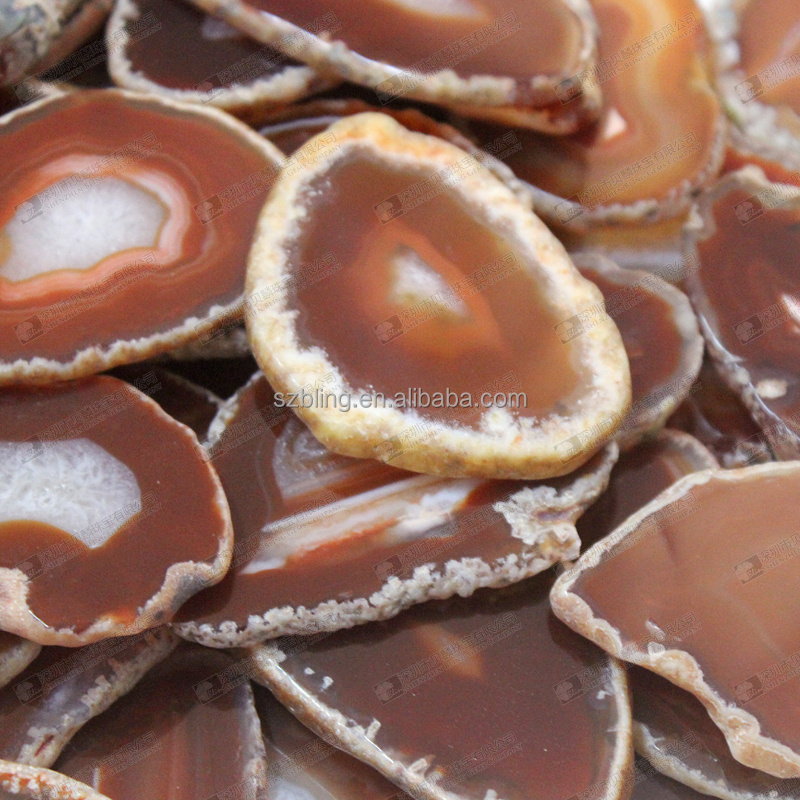 Agate stone slabs for home decor red agate slices for pendants making