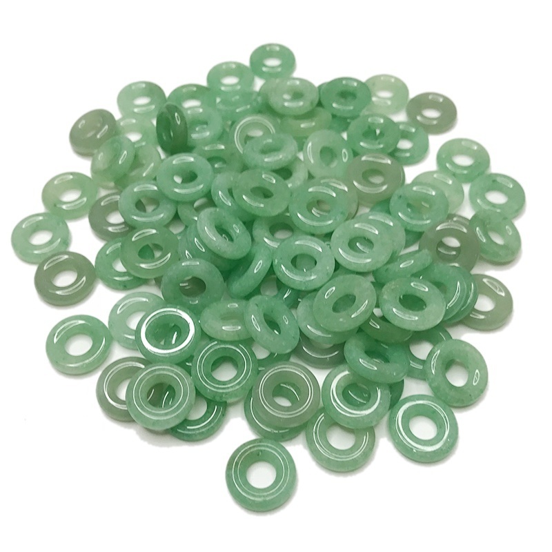 Green Aventurine Donuts Natural Green Stone Rings Wholesale Gemstone Donuts